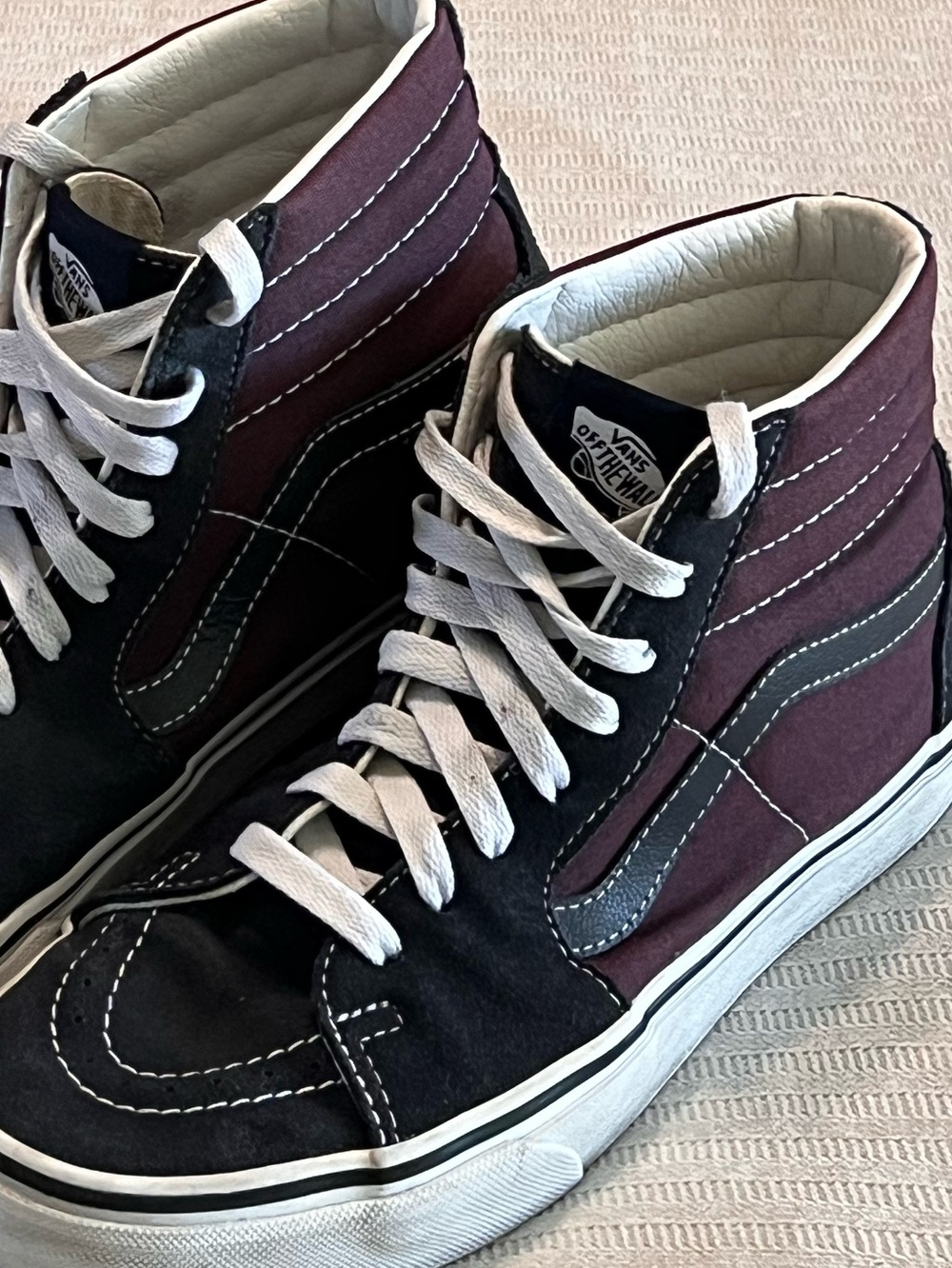 Vans High Top Sneakers - Black & Purple
   Men Size 7 /women Size 8.5